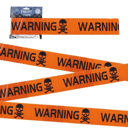 Halloween Skull Head Warning Tape | 19.69 ft x 3.15 in Plastic Decoration