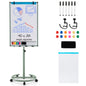 Height-Adjustable Mobile Whiteboard with Round Stand Paper Clips