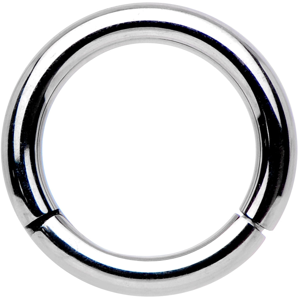16G 1/4 Solid G23 Implant Grade Titanium Hinged Segment Ring