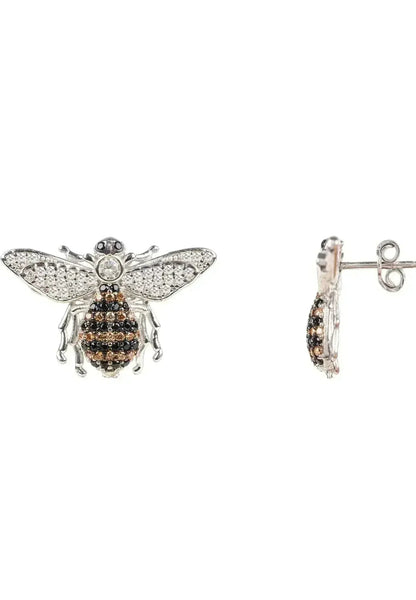 Honey Bee Stud Earrings | Sterling Silver Animal Jewelry - Femstylo