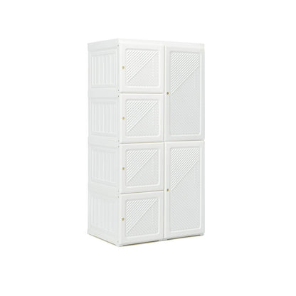 Foldable Armoire Wardrobe Closet with 8 Cubby Storage