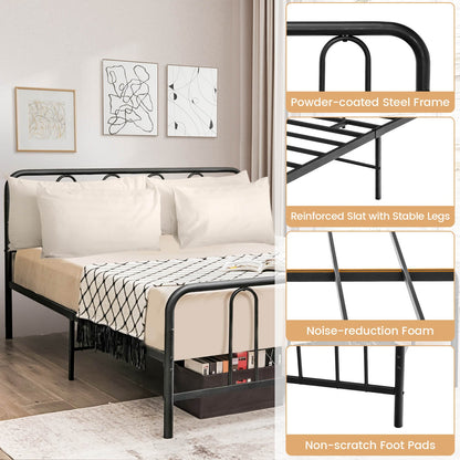 Full/Queen Size Metal Bed Frame with Headboard and Footboard