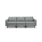 Convertible Leather Sofa Couch with Magazine Pockets 3-Seat with 2 USB Port