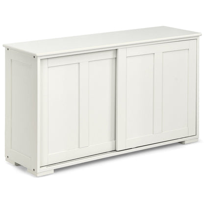 Kitchen Storage Cabinet with Wood Sliding Door