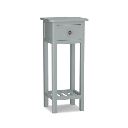 2 Tier Slim Nightstand Bedside Table with Drawer Shelf