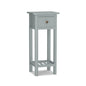 2 Tier Slim Nightstand Bedside Table with Drawer Shelf