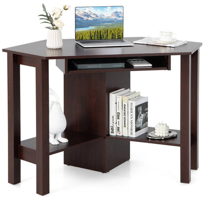 Wooden Study Computer Corner Desk with Drawer