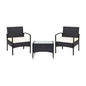 3 Pieces Patio Wicker Rattan Furniture Set with Cushion for Lawn Backyard