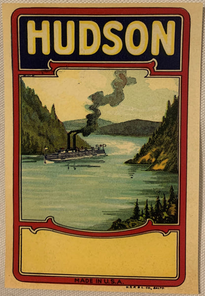 Antique Hudson River Steamboat Broom Label NOS 🧹 1910s–20s Advertising Art 🚢