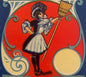 Antique No. 1 Priscilla Broom Label 🧹 Hamburg Broom Works 1920s — NOS Art Nouveau Lithography, Hamburg PA
