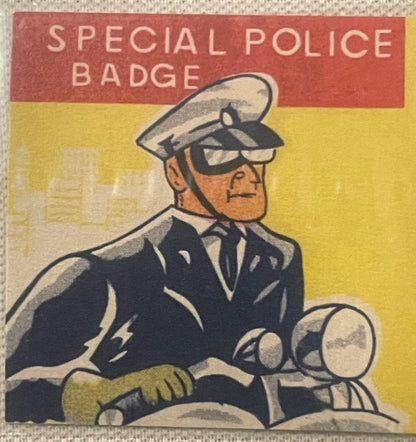 Vintage Special Police Badge 🔴 Sauk County Sheriff's Dept Wisconsin Tin Litho Button on Original Card Japan