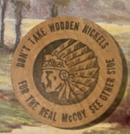 Vintage Schlitz Malt Liquor Wooden Nickel Don't Take Wooden Nickels Chief Head Breweriana Beer Advertising Token Collectible 🍺