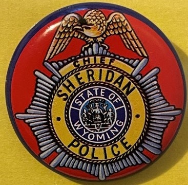 Vintage 1950s Sheridan Wyoming Chief Special Police 🦅 Tin Litho Badge Original NOS Card Japan