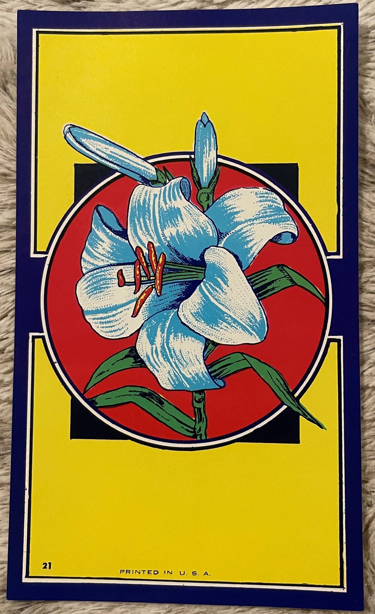 Antique Lily Broom Label 🌸 NOS Litho | Art Deco Floral Advertising Print #21
