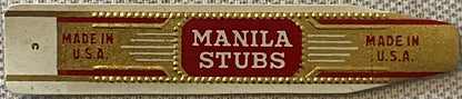 Antique Embossed Cigar Band Early 1900s 🍂 Manila Stubs Collector Tobacco Label 🏅