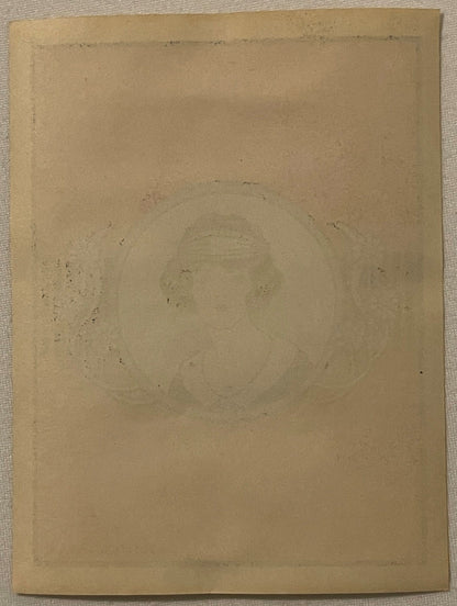Antique Maid Broom Label 🧹 NOS 1910s-1920s Red Portrait Litho #32 Kitchen Wall Art
