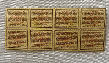 Vintage Raleigh Tobacco 🚬 Uncut Sheet 8 B&W Coupons NOS Brown & Williamson Premium Plan 1960s