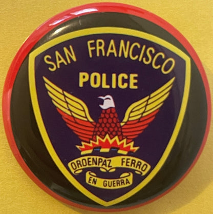 Vintage 1950s San Francisco Special Police Badge Tin Litho Button Pin New Old Stock Japan Original Card Collectible 🥃