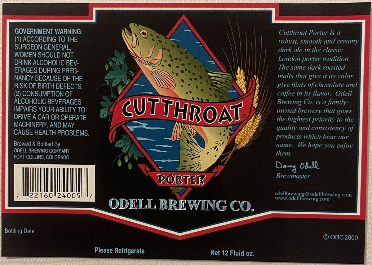 Retro Odell Brewing Co Beer Label Set 90 Shilling Easy Street Wheat Cutthroat Porter Pale Ale Fort Collins Colorado 🍺