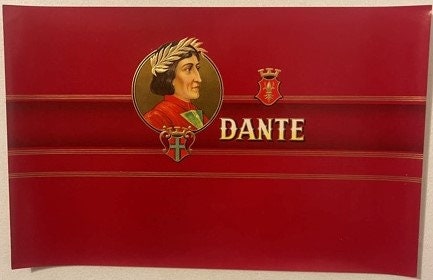 Antique Dante Alighieri Cigar Box Label Chromolithograph Gold Embossed Sulzberger-Oppenheimer InStone 100 Tobacciana 1900s 🚬