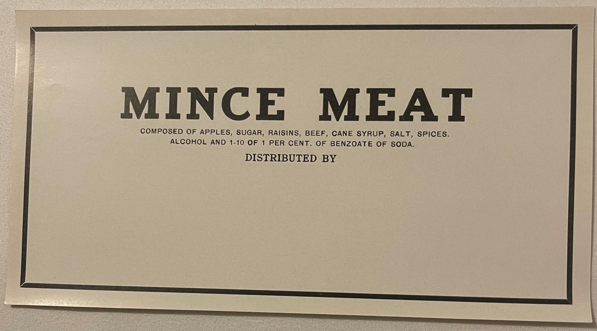 Antique Brick's Mince Meat Label 🥧 UNPRINTED Large Version, Edgar Brick & Sons Crosswicks NJ, Blank Panel 1910s