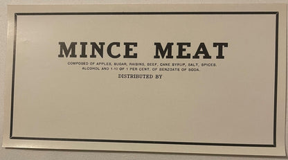 Antique Brick's Mince Meat Label 🥧 UNPRINTED Large Version, Edgar Brick & Sons Crosswicks NJ, Blank Panel 1910s