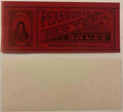 Antique 1900s–1910s Pearson’s Red Top Snuff Label Byfield Snuff Co Massachusetts NOS 🍎