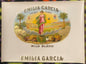 Antique Emilia Garcia Cigar Box Label 🌅 Embossed Mild Blend Gran Fabrica de Tabacos NOS 1900s