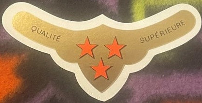 Antique 1920s French Wine Label ⭐ Qualité Supérieure Gold & Orange 3-Star Collectible 🍷