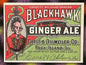 Antique Blackhawk Ginger Ale Label 🪓 Carse & Ohlweiler Co. Rock Island, Ill. Color Litho Embossed Native American Chief