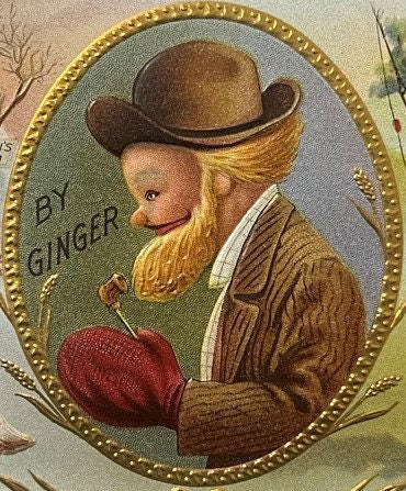 Antique 1900s - 1930s Abe Martin Embossed Cigar Label 🚬 Famous Cartoon, Kin Hubbard