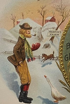 Antique 1900s - 1930s Abe Martin Embossed Cigar Label 🚬 Famous Cartoon, Kin Hubbard