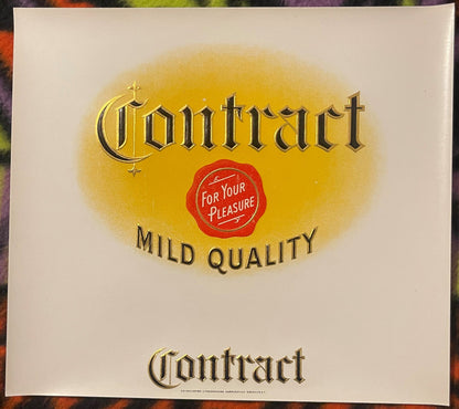 Antique Contract Cigar Label ~ Gold Embossed Wax Seal Design, 1900s-1920s