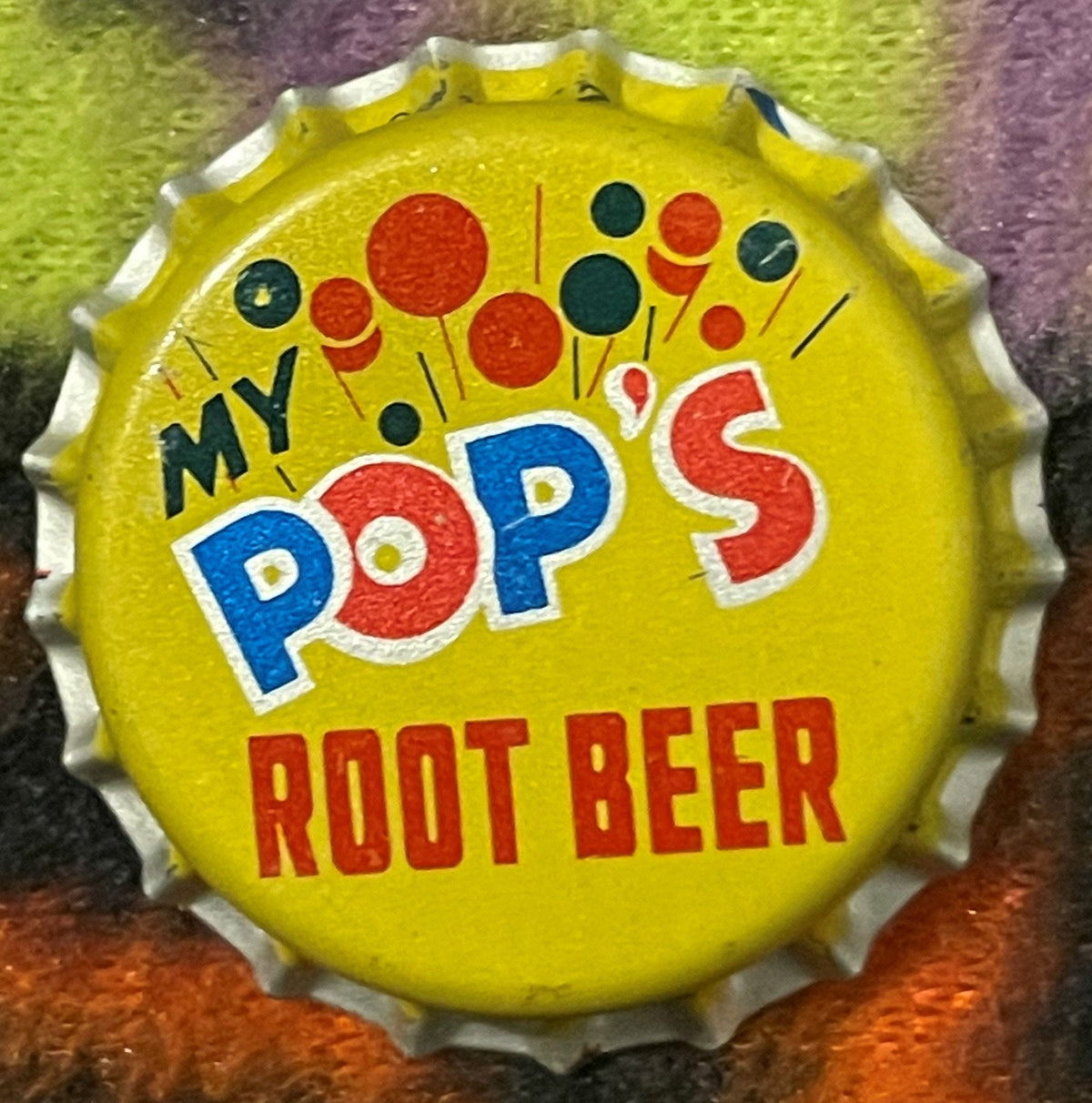 Vintage My Pop's Root Beer Bottle Cap 🎈 Chokola Beverage Wilkes-Barre PA 1960s Crown Cap Soda