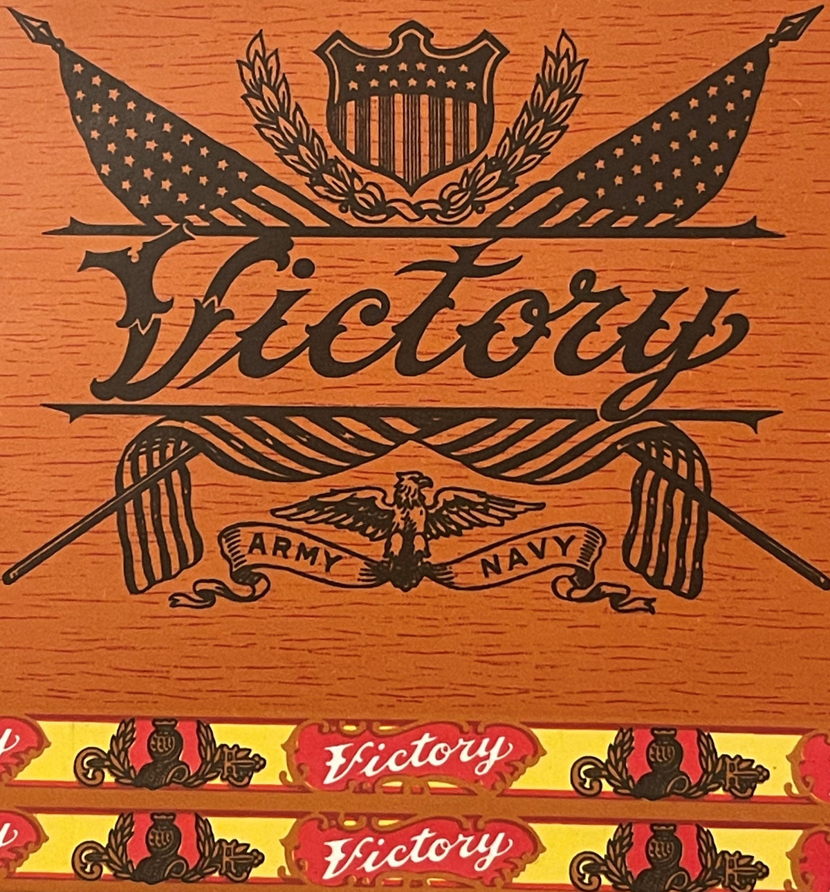 Antique Victory Army & Navy Cigar Label 🦅 Red Lion PA WWI Patriotic Litho