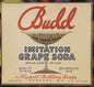 Antique Budd Grape Soda Label from 1920s Newport