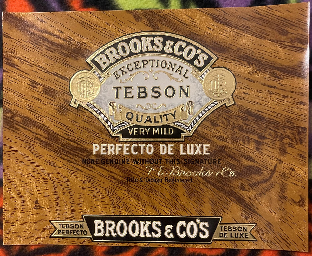 Antique 1900s - 1920s Tebson Embossed Cigar Label Woodgrain 🚬 Brooks & Co's, Red Lion, PA