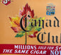 Antique 1920s - 1930s Canadian Club Embossed Cigar Label 🚬 Maple Leaf, Version 2, Red Lion, PA