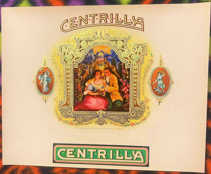 Very Rare Antique 1900s - 1920s Centrilla Embossed Cigar Label 🚬 Tampa, FL, Ornate Decor!