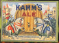 Antique Vintage 1930s Kamm's Ale Label 🍺 Knights Shining Armor on Horses, Mishawaka, IN