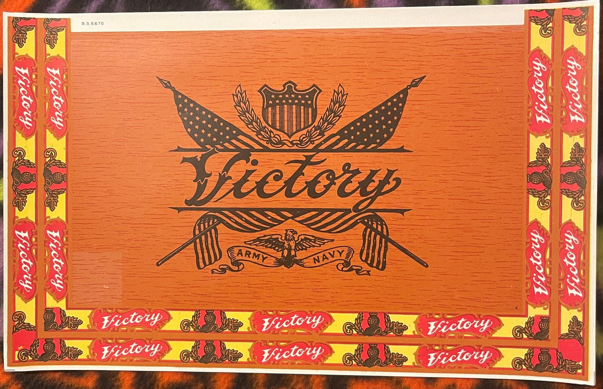 Antique Victory Army & Navy Cigar Label 🦅 Red Lion PA WWI Patriotic Litho