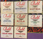 Complete Set of 8 Antique 1920s Budd Beverages Soda Bottle Labels, Newport Bottling Works New Hampshire, Unused NOS Advertising 🥤