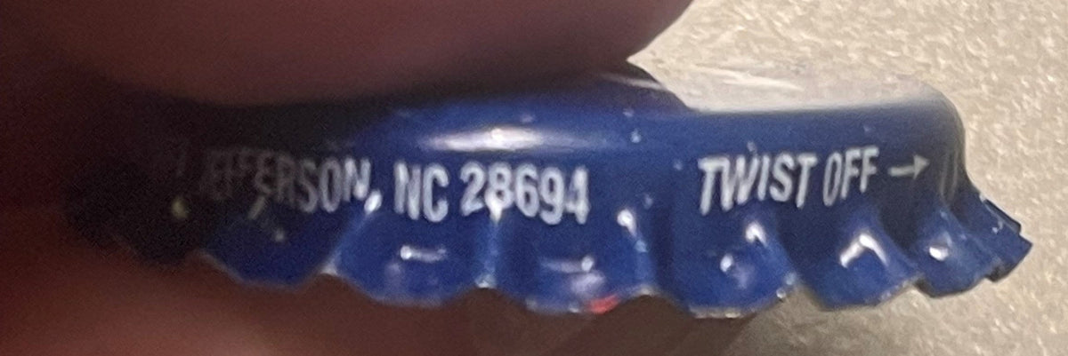Vintage 1980s RC Royal Crown Cola Bottle Cap 🥤 Dr Pepper Bottling, West Jefferson, NC