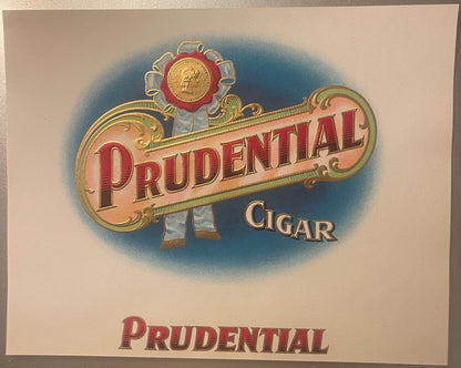 Antique Embossed Prudential Cigar Label ~ Gold Detailing, 1900s-1920s
