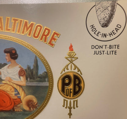 Antique Pride of Baltimore 🏛️ Geo. Schafer Cigar Co. Embossed Gold Foil Lithograph Label 1900s–1920s