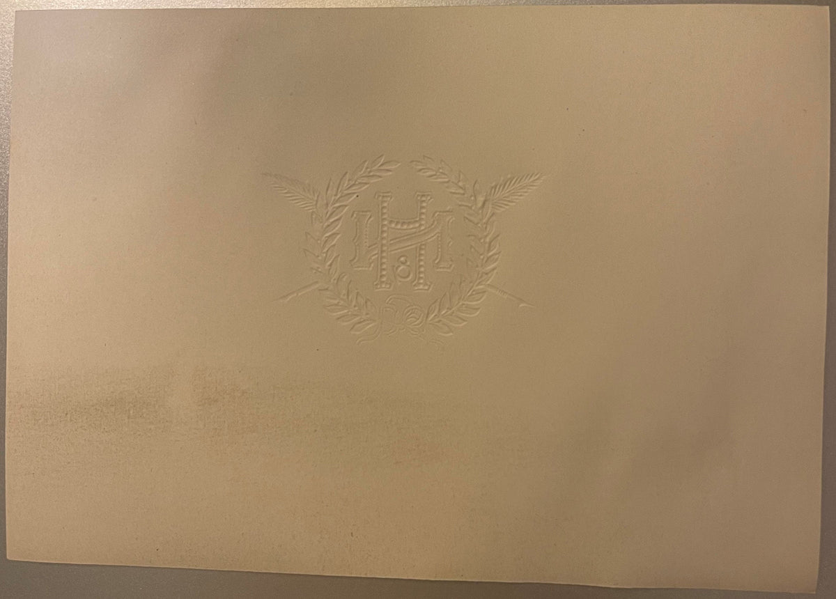 Antique N&H Embossed Cigar Label 🌿 Gold Foil Lithograph Laurel Wreath Monogram Collectible