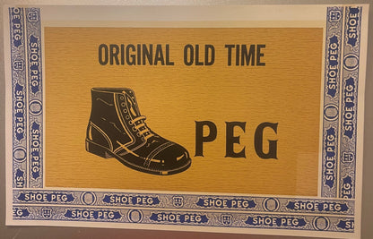 Antique Shoe Peg Cigar Box Label 🥾 Original Old Time Lithograph — Stock Label c.1900s–1920s