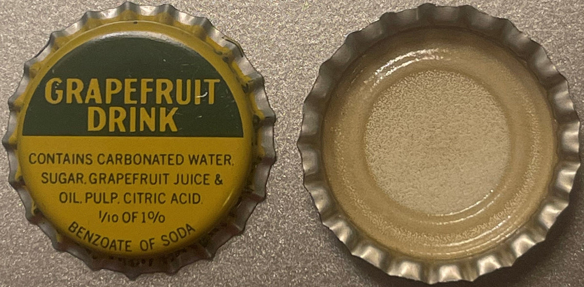 Vintage Grapefruit Drink 🍊 Bottle Cap Seven-Up Bottling Co Hagerstown MD Lithographed Crown Mid-Century Soda