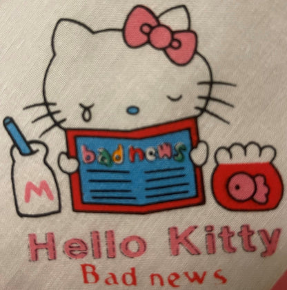 Vintage 1980s Hello Kitty Cotton Napkin Set 🎀 Pink Blue Yellow Sanrio NOS