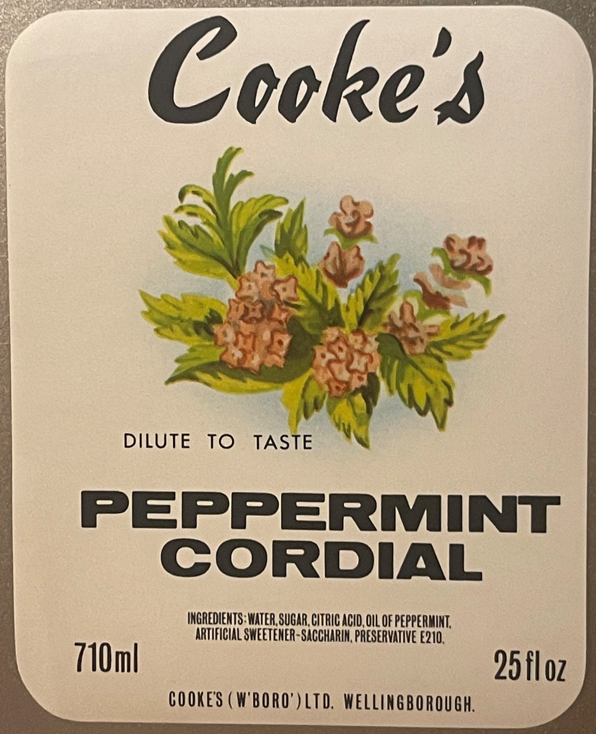 Vintage Cooke's Peppermint Label from 1940s England